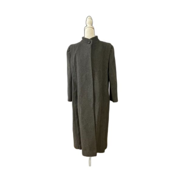 Karen Petites Gray Wool Cashmere Blend Long Coat Women’s Size 10P USA Made - Picture 6 of 14